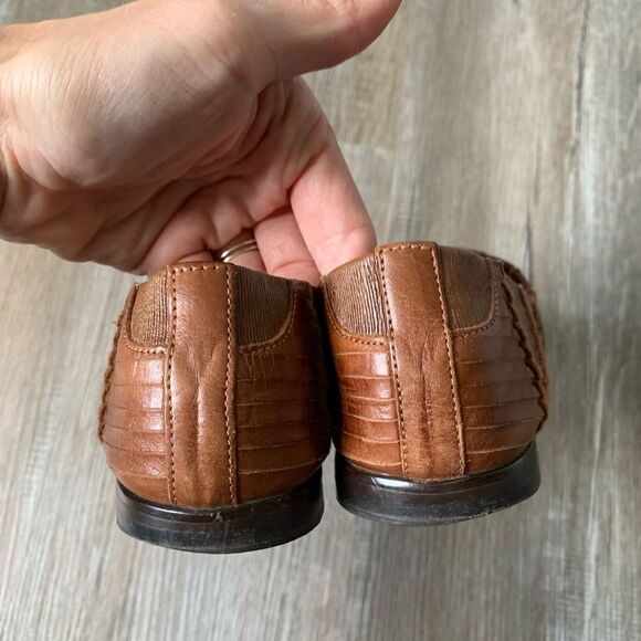 VTG LL Bean Huaraches Woven Slip On Sandal Mary Jane Shoes Leather Brown 6 6.5 - Picture 6 of 15